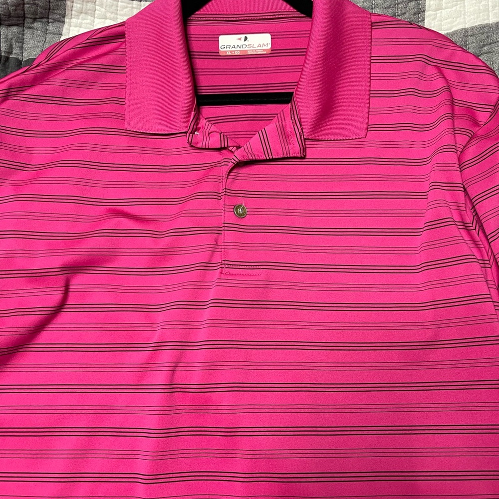 Grand Slam Men's Vibrant Pink Polo Shirt